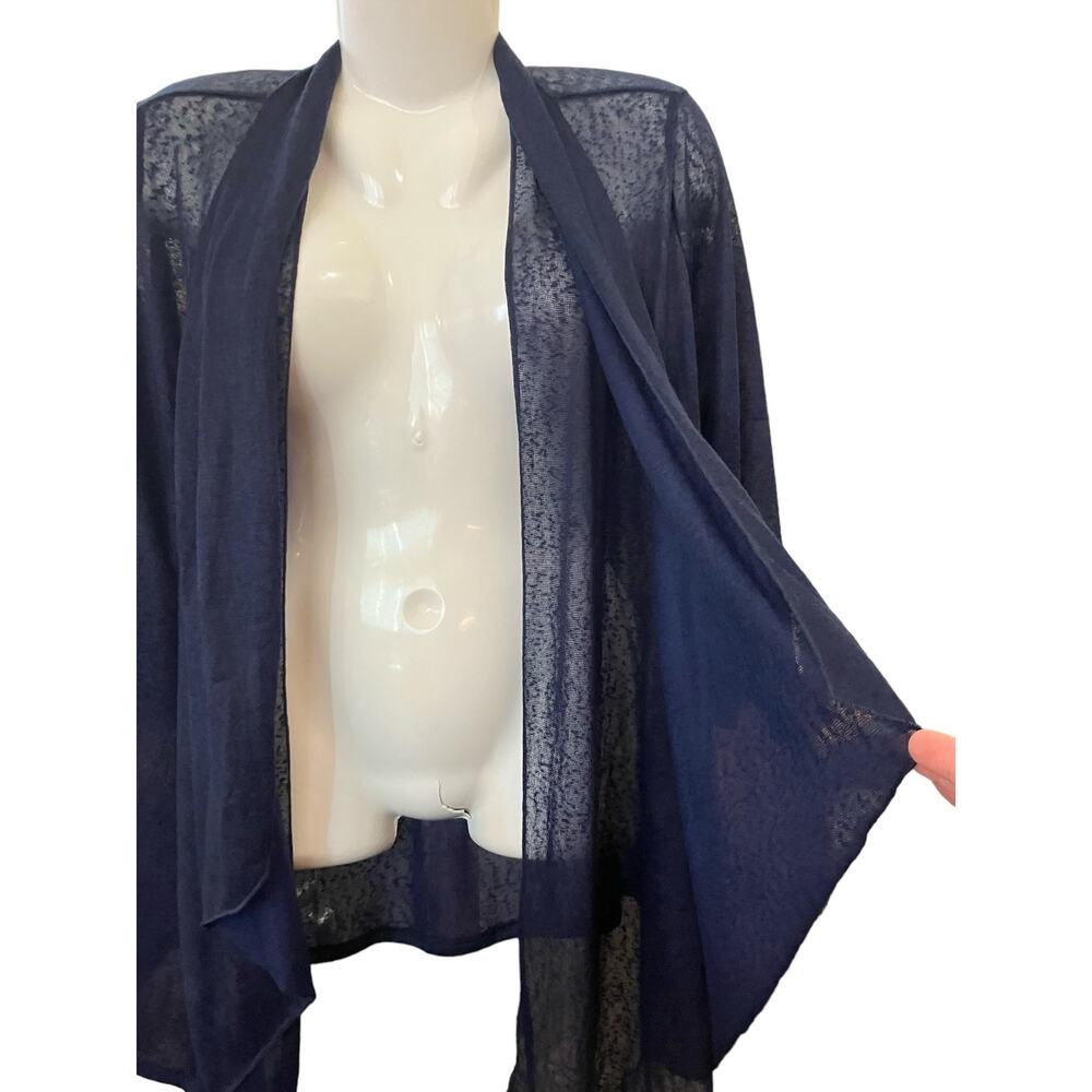 Slinky Brand Women's Navy Open Front Lightweight Sweater Cardigan | Size Small - Picture 4 of 12